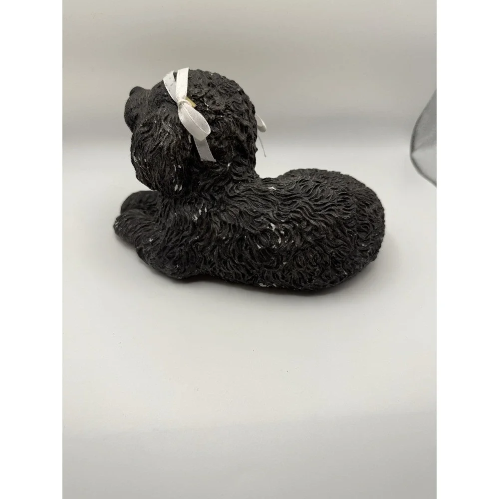 Vtg Sandicast Miniature Black Poodle Dog Sandra Brue 1981 Sculpture Signed 8